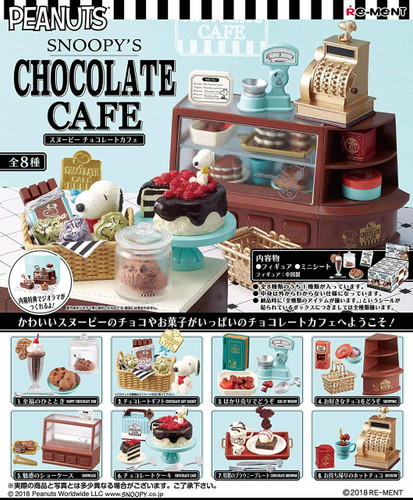 Re-ment 250656 SNOOPY'S CHOCOLATE CAFE 1 BOX 8 Figures Complete Set