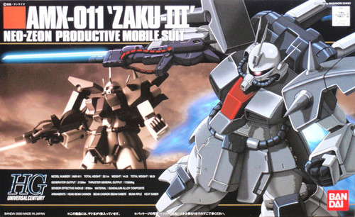 Bandai HGUC 014 Gundam AMX-011 ZAKU III PRODUCTIVE MODILE SUIT 1/144 Scale Kit