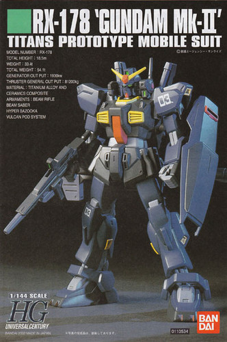 Bandai HGUC 030 Gundam RX-178 Mk-II TITANS 1/144 Scale Kit