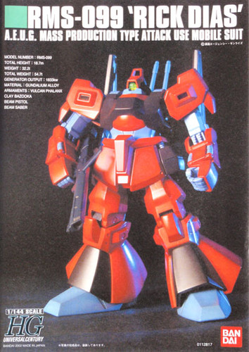 Bandai HGUC 033 Gundam RMS-099 RICK DIAS 1/144 Scale Kit