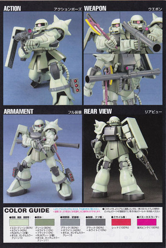 Bandai HGUC 040 Gundam MS-06 ZAKU II 1/144 Scale Kit