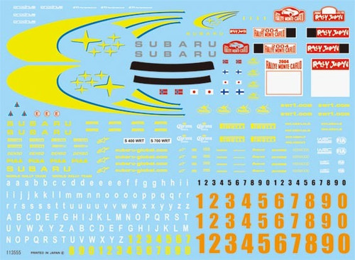 Fujimi Dup-SP 113555 Detail Up Series Decal Sheet for Rally Car 1/24 Scale