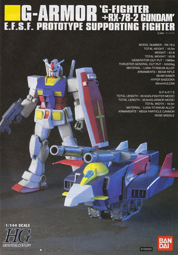 Bandai HGUC 050 Gundam G-ARMOR G-FIGHTER+RX-78-2 1/144 Scale Kit
