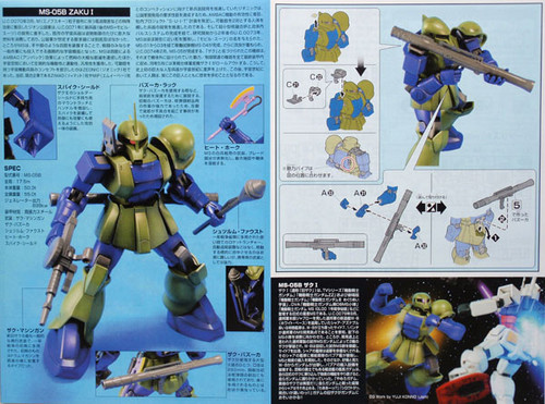 Bandai HGUC 064 Gundam MS-05B ZAKU I 1/144 Scale Kit