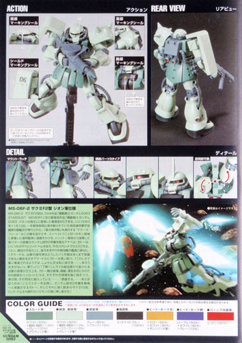 Bandai HGUC 105 Gundam MS-06F-2 ZAKU II F2 1/144 Scale Kit