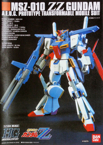 Bandai HGUC 111 Gundam MSZ-010 ZZ Gundam 1/144 Scale Kit