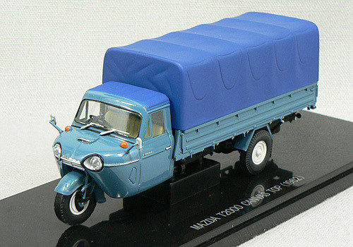 Ebbro 43849 MAZDA T2000 3-Wheel Truck Campustop 1962 (Blue) 1/43 Scale
