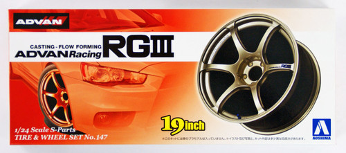 Aoshima 09024 Tire & Wheel Set No.147 ADVAN Racing RG III 19 inch 1/24 scale kit