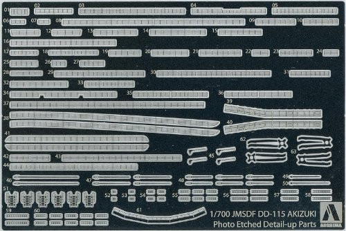 Aoshima 08157 JMSDF Japanese Defense Ship DD-115 AKIZUKI Photo Etched Parts 1/700 Scale