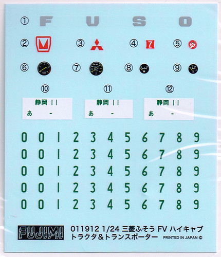 Fujimi 24TR-01 011912 Mitsubishi Fuso FV High Cab Tractor & Transporter 1/24 Scale Kit