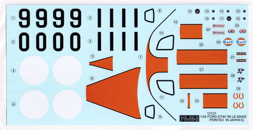 Fujimi RS-97 Ford GT40 1968 Le Mans 1/24 Scale Kit