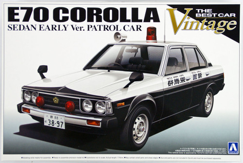 Aoshima 10846 E70 Toyota Corolla Sedan Early Version Patrol Car 1/24 Scale Kit