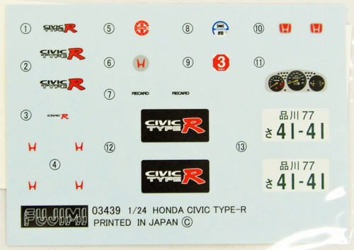 Fujimi TOHGE-11 Honda Civic Type R 1/24 Scale Kit