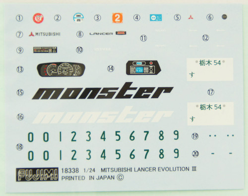 Fujimi ID-34 Mitsubishi Lancer Evolution III GSR 1/24 Scale Kit 039176