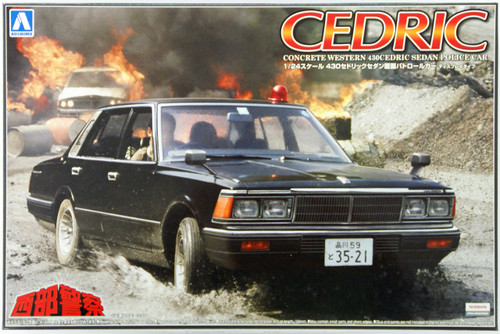 Aoshima 07914 Nissan 430 Cedric Sedan Police Car (Seibu Keisatsu) 1/24 Scale Kit
