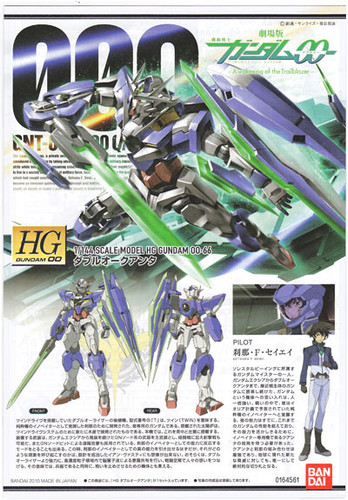 Bandai HG OO 66 Gundam GNT-0000 OOQ QUANT 1/144 Scale Kit