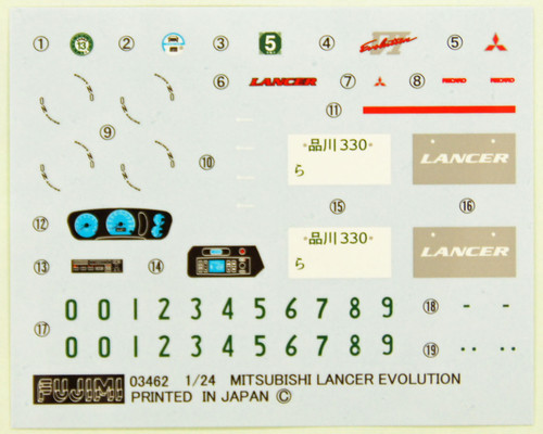 Fujimi ID-102 Mitsubishi Lancer Evolution VI GSR 1/24 Scale Kit 039237
