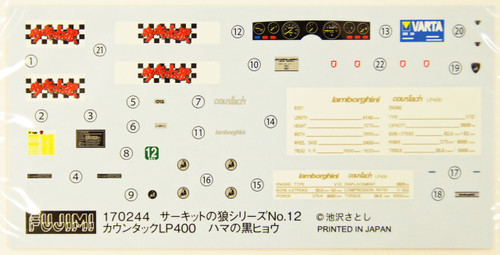 Fujimi CW12 Circuit Wolf Lamborghini Countach LP400 1/24 Scale Kit