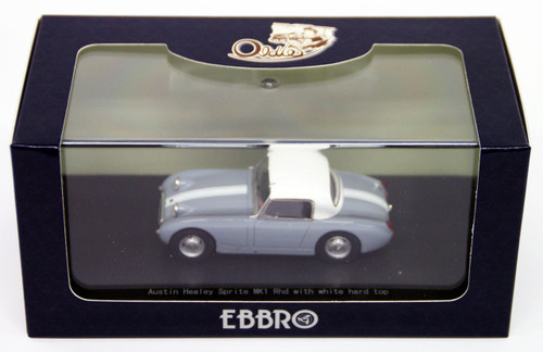 Ebbro 44457 AUSTIN HEALEY Sprite MK1Rhd Gray with white hard top 1/43 Scale