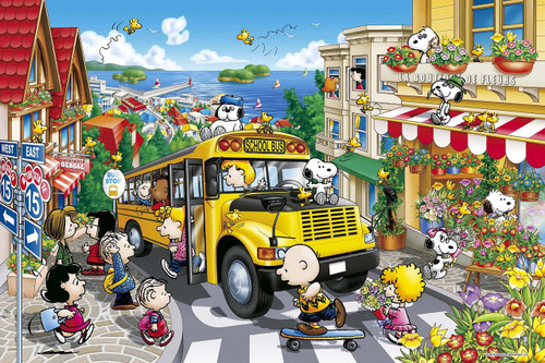 Epoch Jigsaw Puzzle 11-527 Peanuts Snoopy Happy School Bus (1000 Pieces)