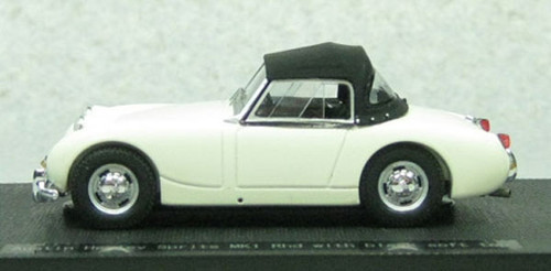 Ebbro 44458 AUSTIN HEALEY Sprite MK1Rhd White with black soft top 1/43 Scale