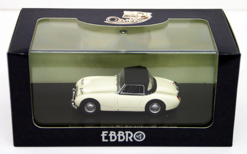 Ebbro 44458 AUSTIN HEALEY Sprite MK1Rhd White with black soft top 1/43 Scale