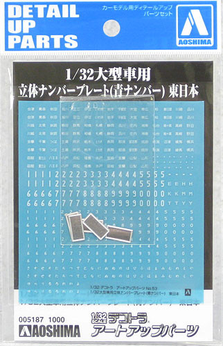 Aoshima 05187 Art Up Parts Number Plate East Japan for Decoration Truck 1/32 Scale