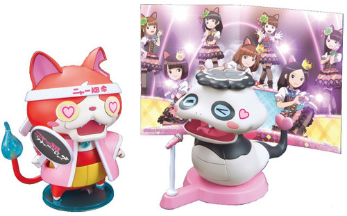Bandai Yo-Kai Watch 964250 Nya-KB Cheering Stage Set Tsuchinoko Panda & Jibanyan Plastic Model Kit