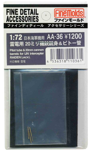 Fine Molds AA36 Pitot Tube & 20mm Cannon Barrels for IJN Intercepter RAIDEN (JACK) 1/72 Scale Kit