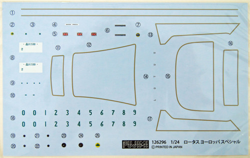 Fujimi RS-100 Lotus Europe Special 1/24 Scale Kit