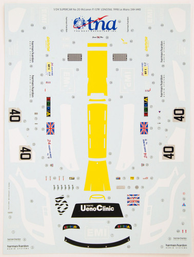 Aoshima 14189 McLaren F1 GTR Long Tail 1998 Le Mans 24H #40 1/24 Scale Kit