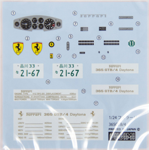 Fujimi RS-107 Ferrari 365 GTB4 Daytona 1/24 Scale Kit