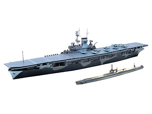 Aoshima Waterline 10303 US Aircraft Carrier WASP & Japanese Submarine I-19 1/700 Scale Kit