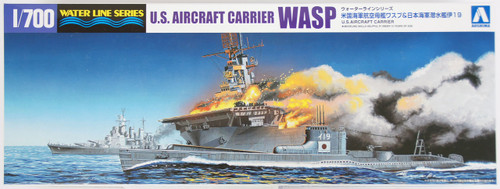 Aoshima Waterline 10303 US Aircraft Carrier WASP & Japanese Submarine I-19 1/700 Scale Kit