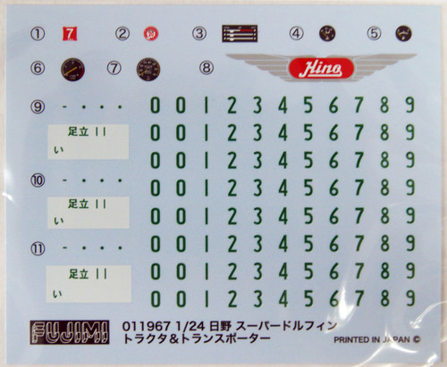 Fujimi 24TR-03 011967 Hino Super Dolphin Tractor and Transporter 1/24 Scale Kit