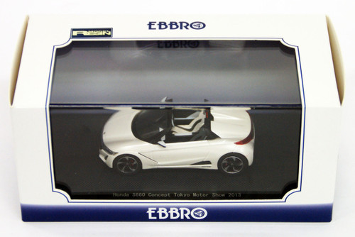 Ebbro 45231 HONDA S660 Tokyo Motor Show 2013 Pearl White 1/43 Scale