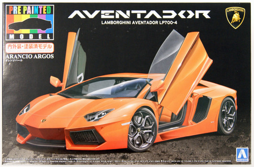 Aoshima 11386 Lamborghini Aventador LP700-4 (Orange Pearl) 1/24 Scale Kit (Pre-painted Model)