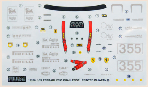 Fujimi RS-112 Ferrari F355 Challenge 1/24 Scale Kit