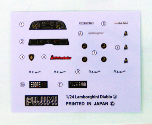 Fujimi RS-67 Lamborghini Diablo / Diablo 4WD 1/24 Scale Convertible Kit 126418