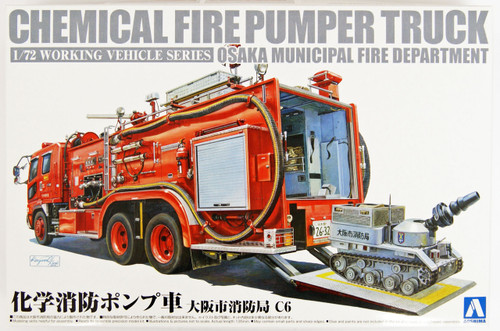 Aoshima 12062 Working Vehicle Series No.1 Chemical Fire Pumper Truck 1/72 Scale Kit