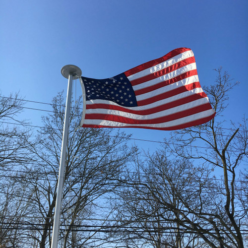 Endura-Nylon American Flag flying high and proud. 3'x5' on the 21' Classic Flag pole. All 100% Made in the U.S.A. Endura-Nylon American Flag flying high and proud. 3'x5' on the 21' Classic Flag pole. All 100% Made in the U.S.A.