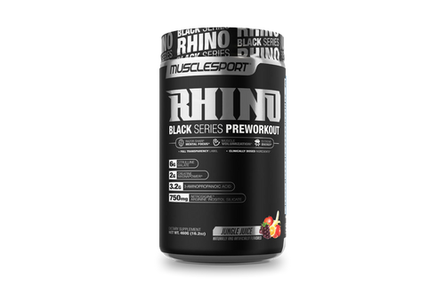 musclesport rhino black preworkout jungle juice 20 light whey protein