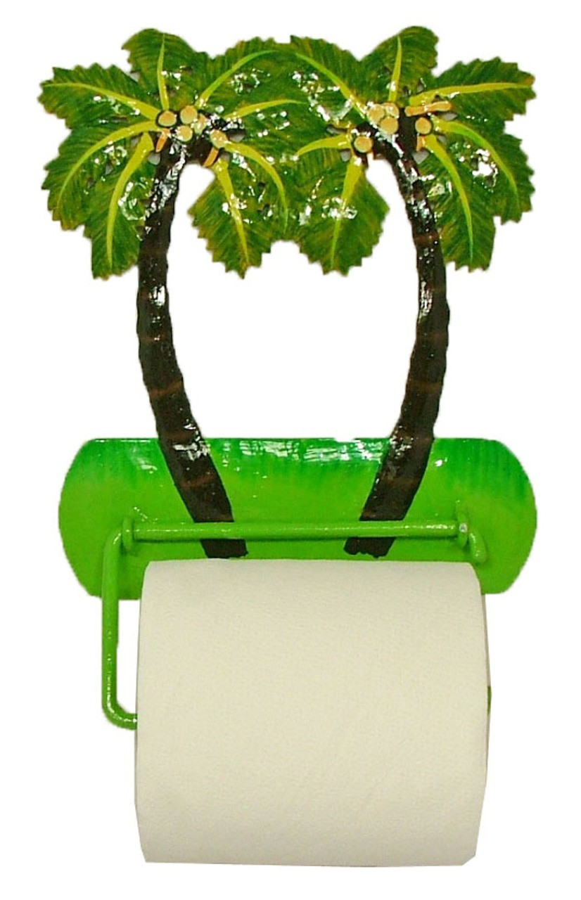 Tropical Palm Tree Toilet Paper TP Holder or Hand Towel Bar Haitian