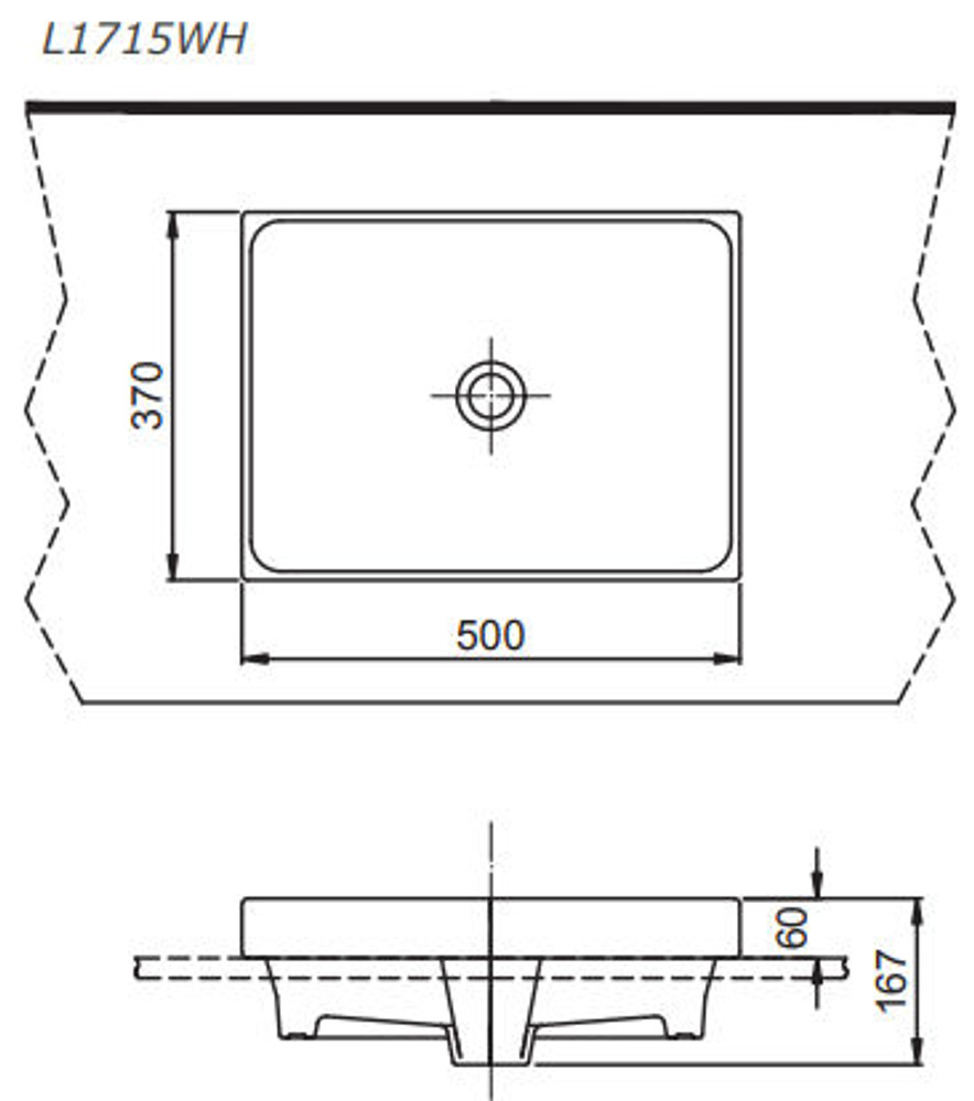 toto square semi inset basin 1715
