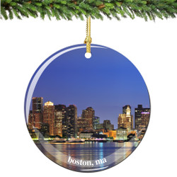 Porcelain Boston Christmas Ornament Porcelain Boston Christmas Ornament