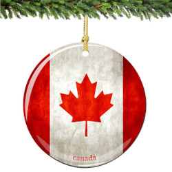 Porcelain Canada Flag Christmas Ornament Porcelain Canada Flag Christmas Ornament
