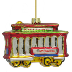 Glass San Francisco Trolley Car Christmas Ornament Glass San Francisco Trolley Car Christmas Ornament