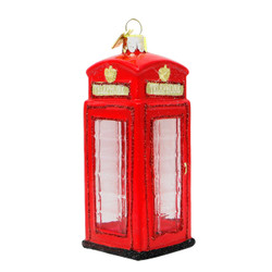 London Telephone Booth Glass Ornament London Telephone Booth Glass Ornament