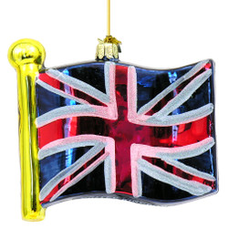 Glass British Union Jack Flag Christmas Ornament Glass British Union Jack Flag Christmas Ornament