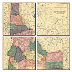 Idaho Map Coaster Set of 4 Idaho Map Coaster Set of 4